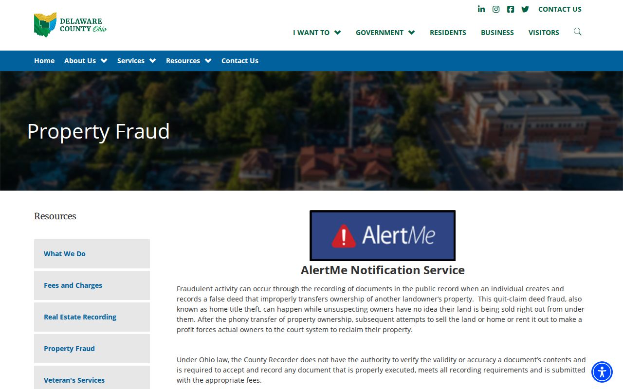 Delaware residents directory Recorder AlertMe property fraud information